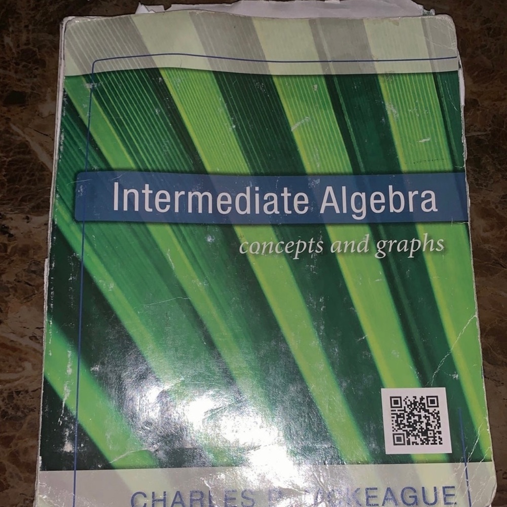 Intermediate algebra book
